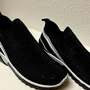 Black rhinestone sneakers